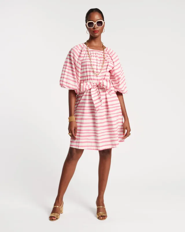 Bliss Mini Painterly Stripe Pink White sold by Frances Valentine