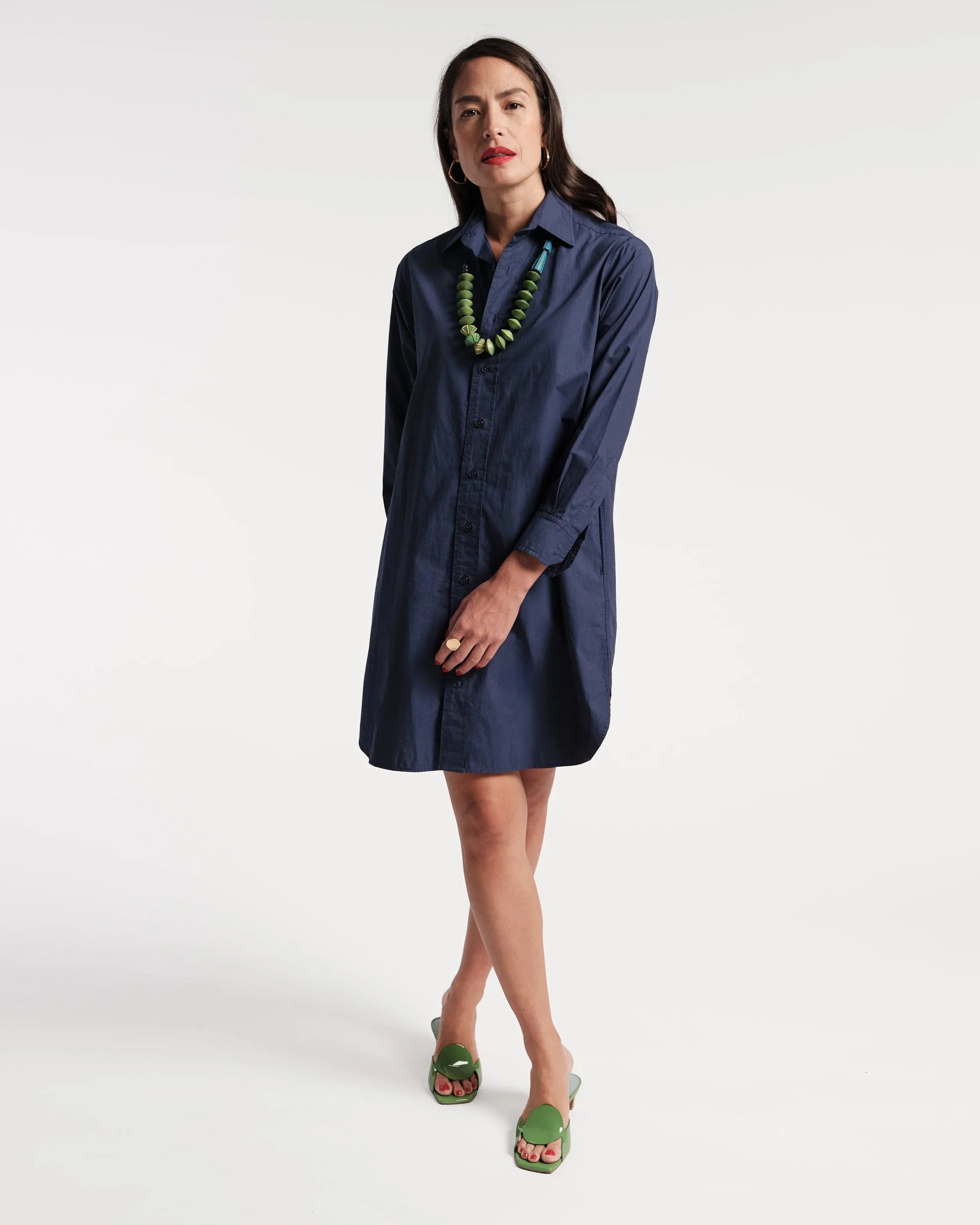 Perfect Mini Shirtdress - Navy sold by Frances Valentine product image thumbnail 3