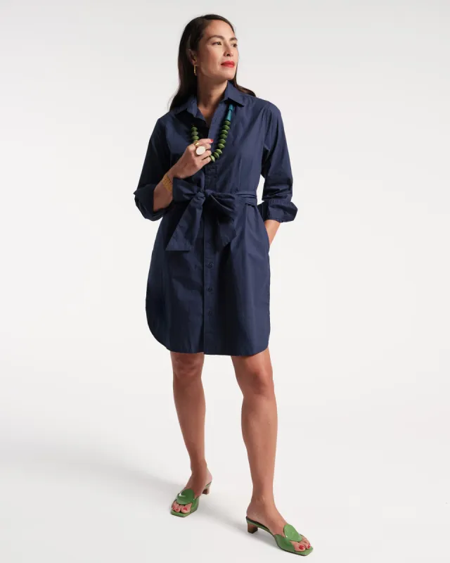 Perfect Mini Shirtdress - Navy sold by Frances Valentine