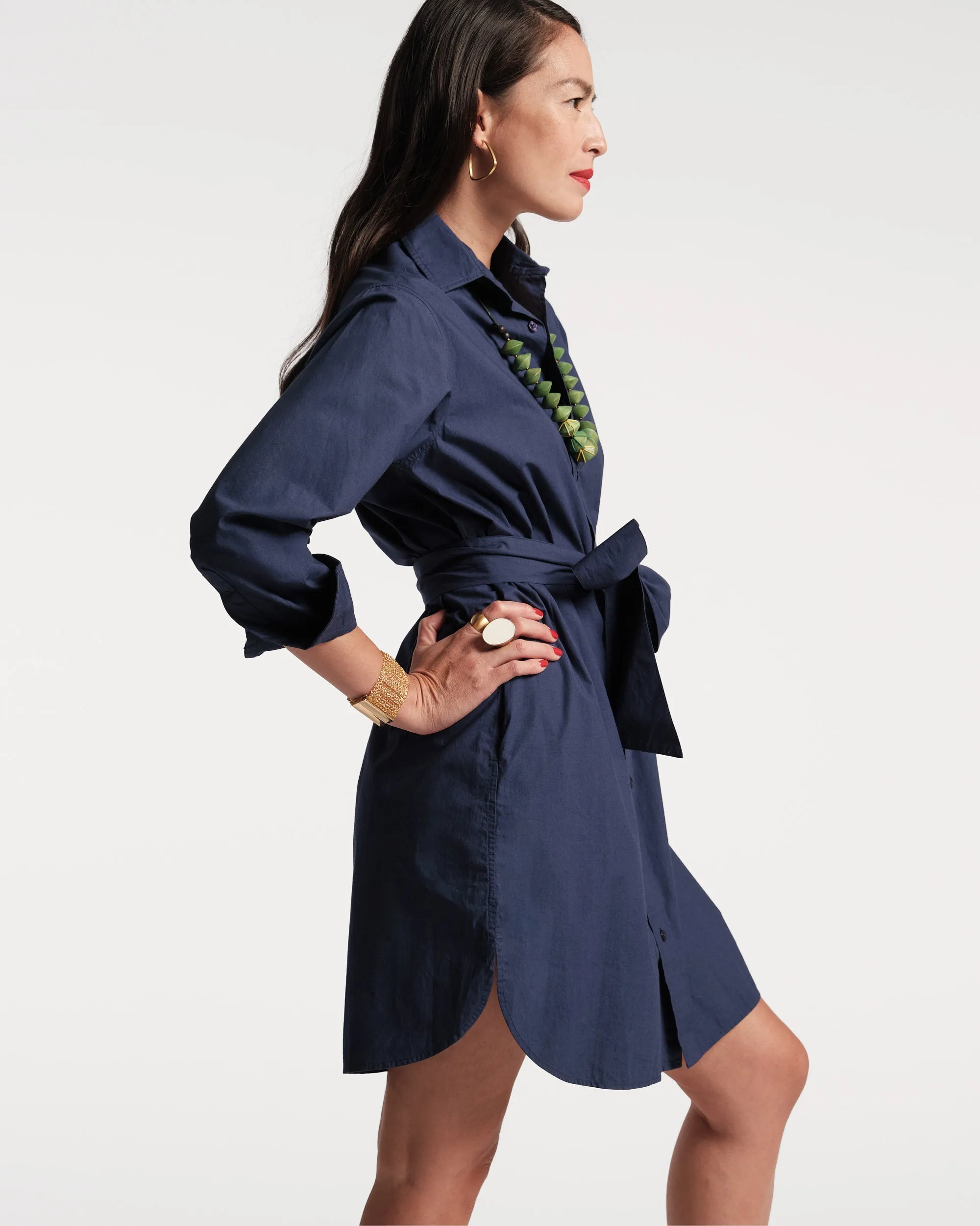 Perfect Mini Shirtdress - Navy sold by Frances Valentine product image thumbnail 5