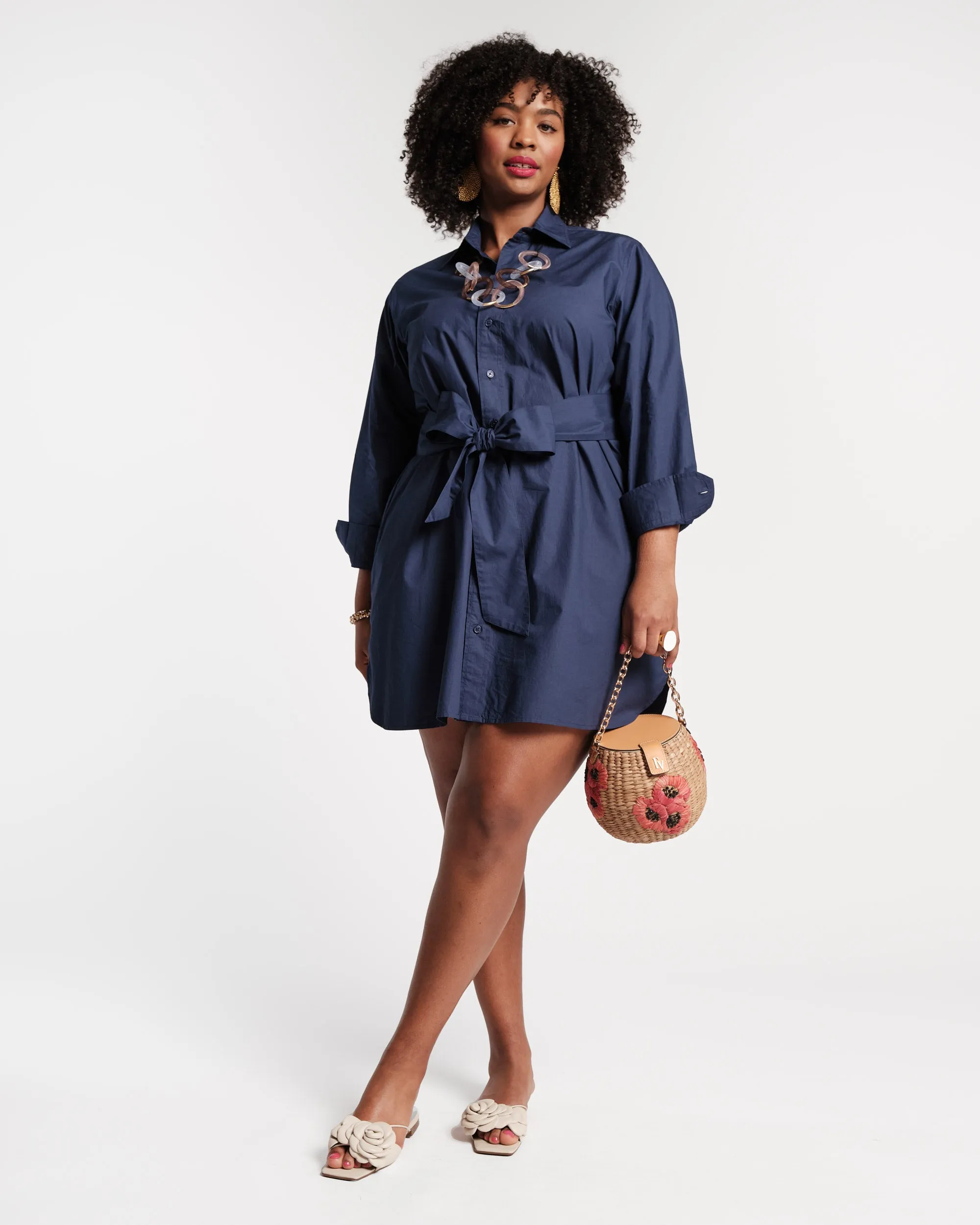 Perfect Mini Shirtdress - Navy sold by Frances Valentine product image thumbnail 4