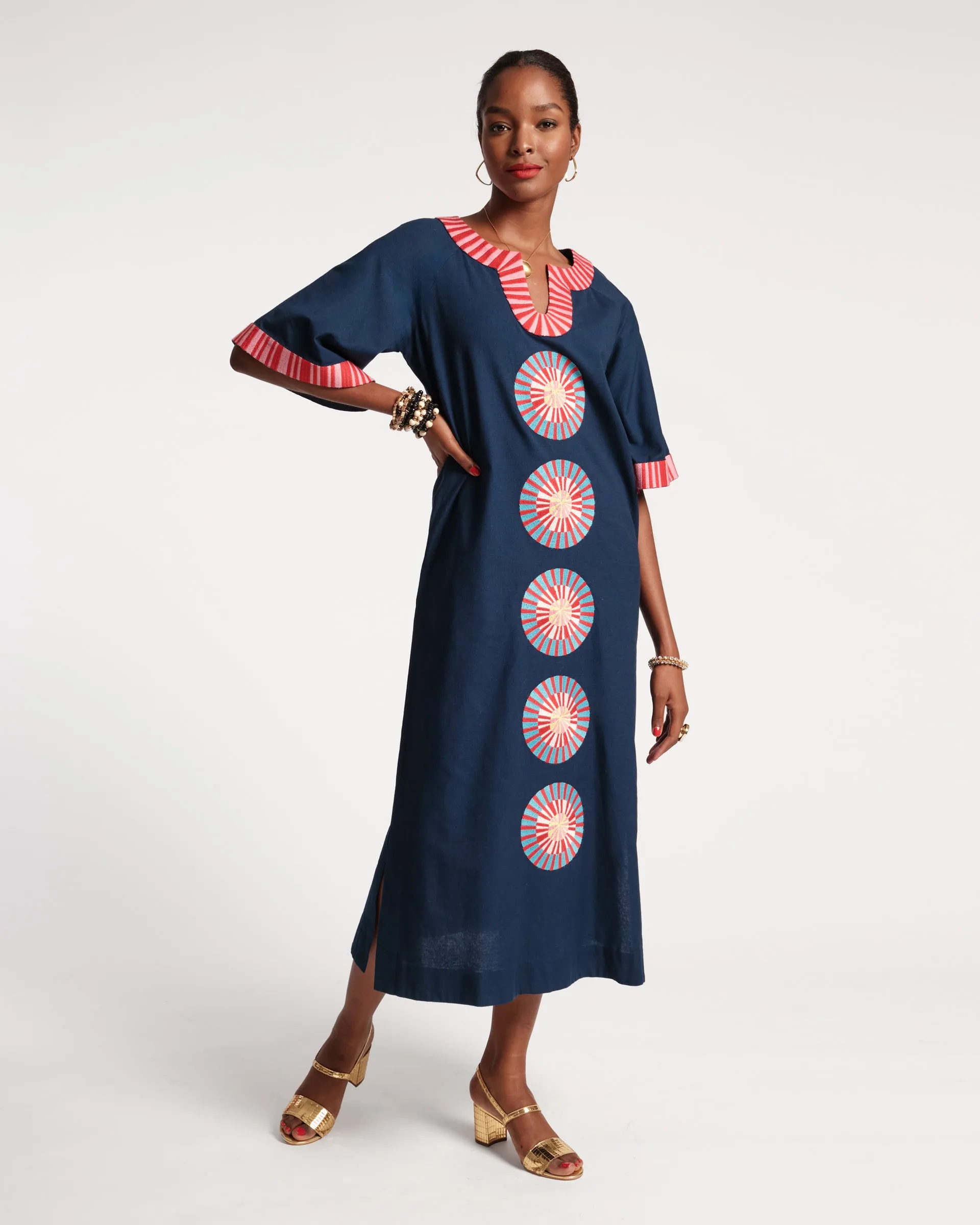 Charming Caftan Maxi - Starburst Navy sold by Frances Valentine
