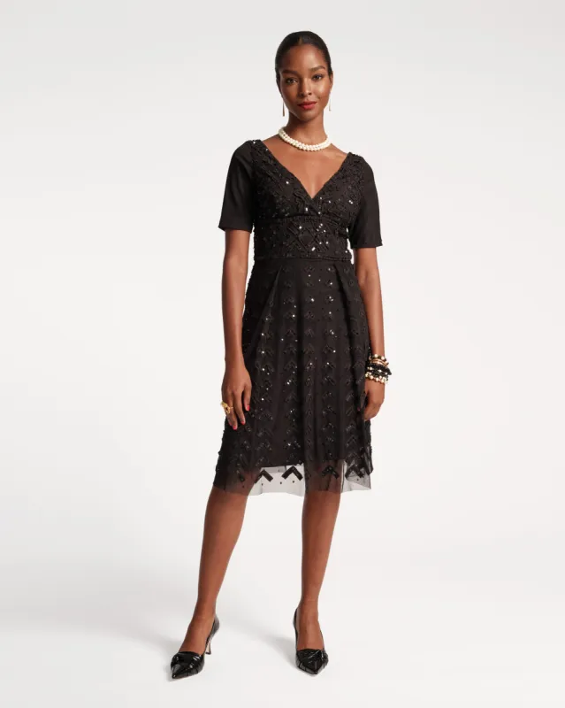 Valentina Sequin Dress - Black sold by Frances Valentine