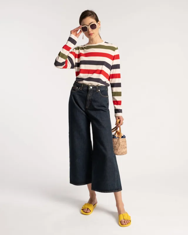 Long Sleeve Tee Shirt Boatman Stripe Oyster Multi sold by Frances Valentine