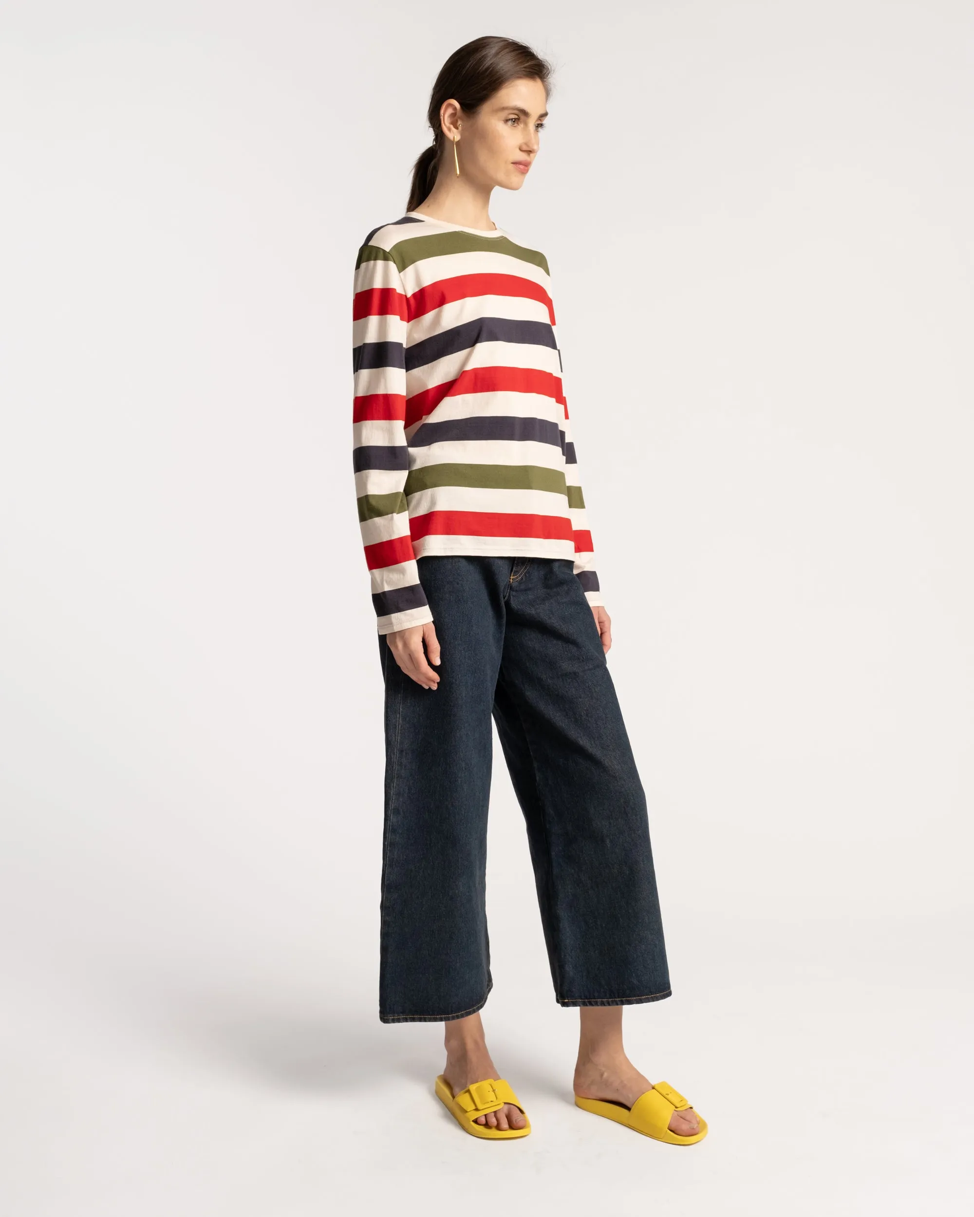 Long Sleeve Tee Shirt Boatman Stripe Oyster Multi sold by Frances Valentine product image thumbnail 3