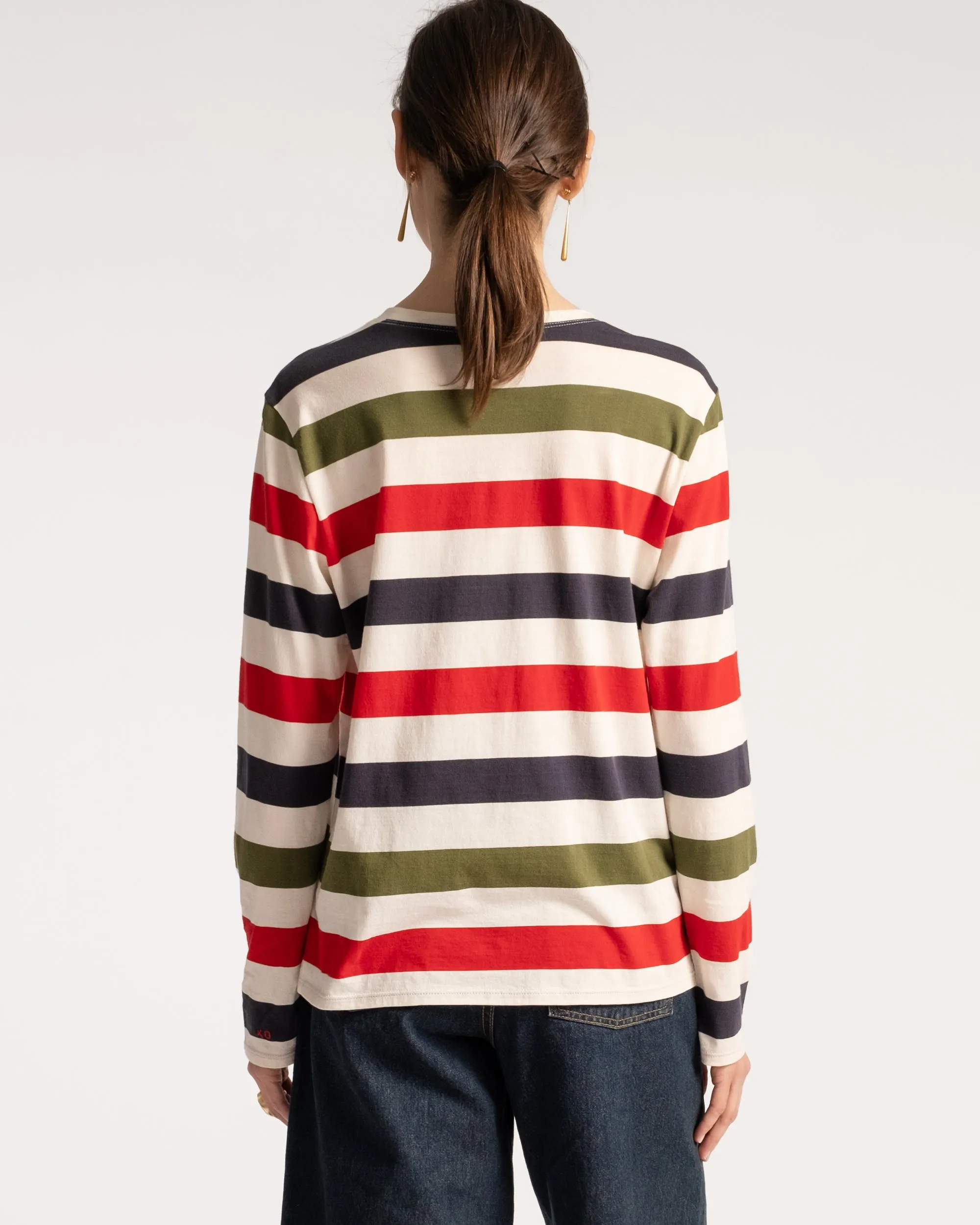 Long Sleeve Tee Shirt Boatman Stripe Oyster Multi sold by Frances Valentine product image thumbnail 4