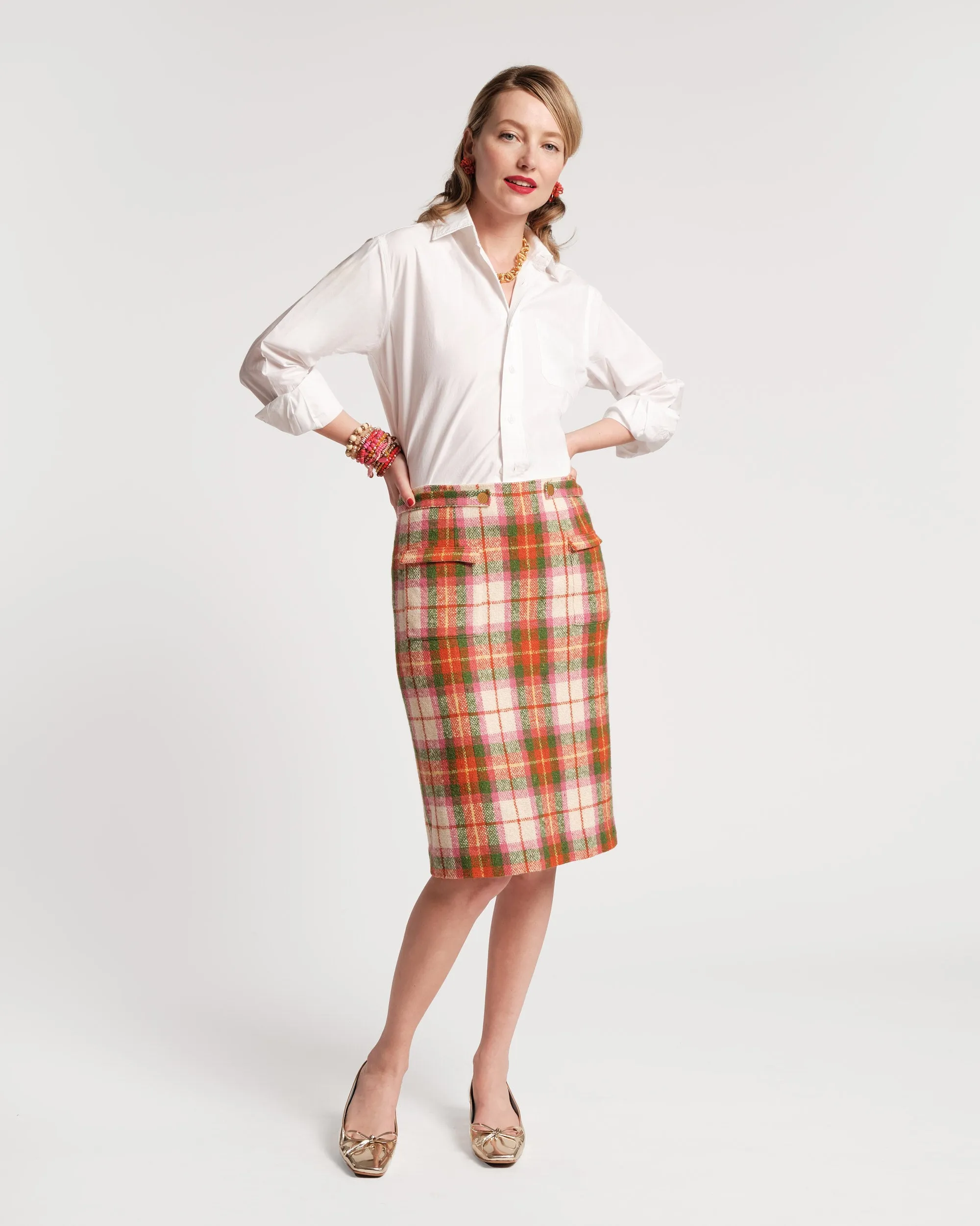 Wool Plaid Pencil Skirt - Central Park sold by Frances Valentine product image thumbnail 3