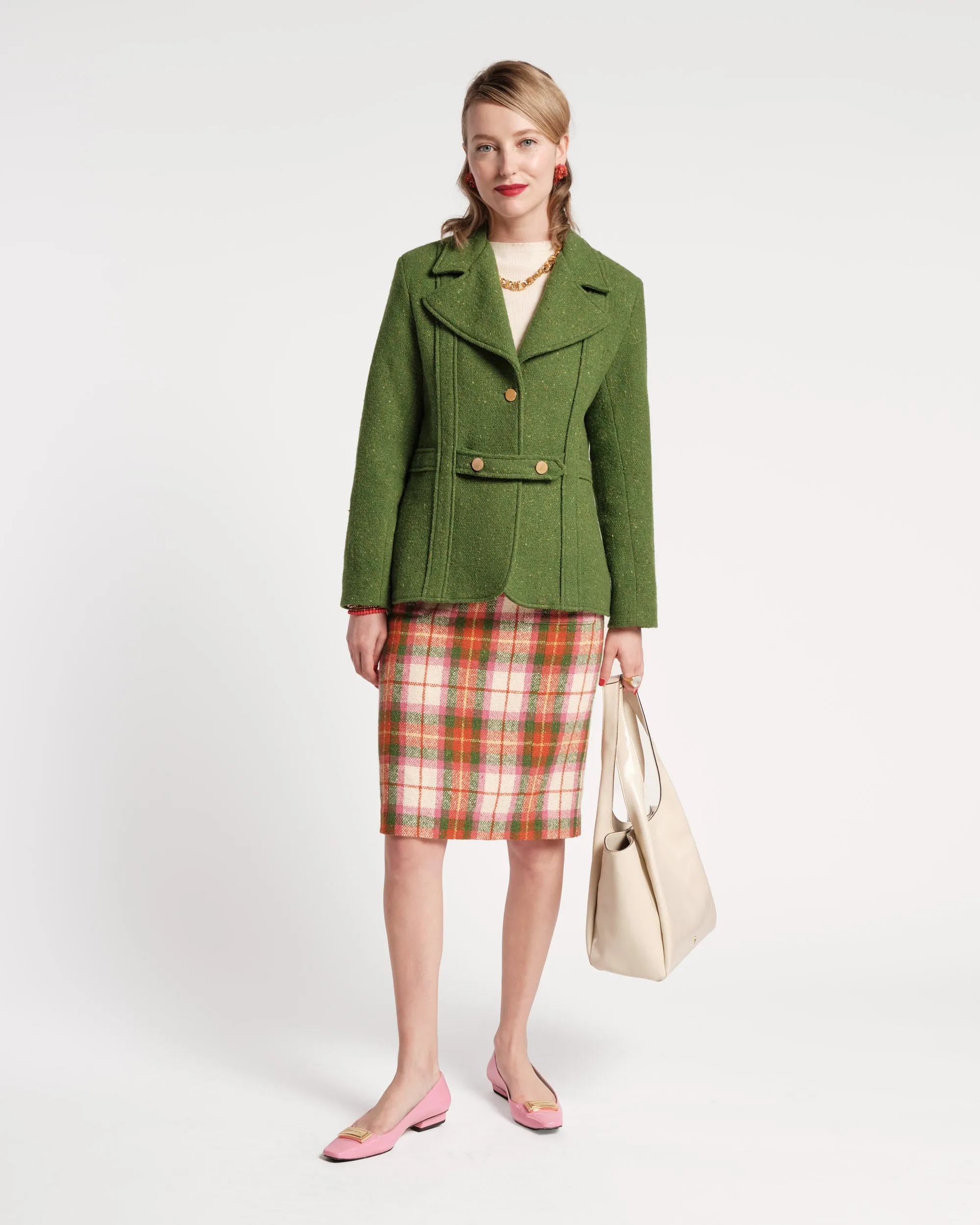 Wool Plaid Pencil Skirt - Central Park sold by Frances Valentine product image thumbnail 4