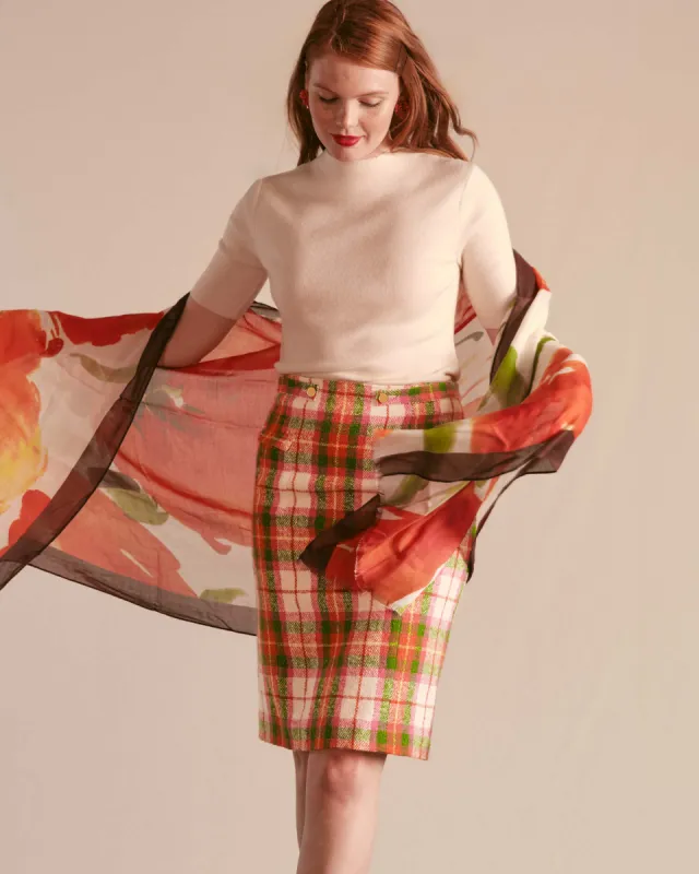 Wool Plaid Pencil Skirt sold by Frances Valentine