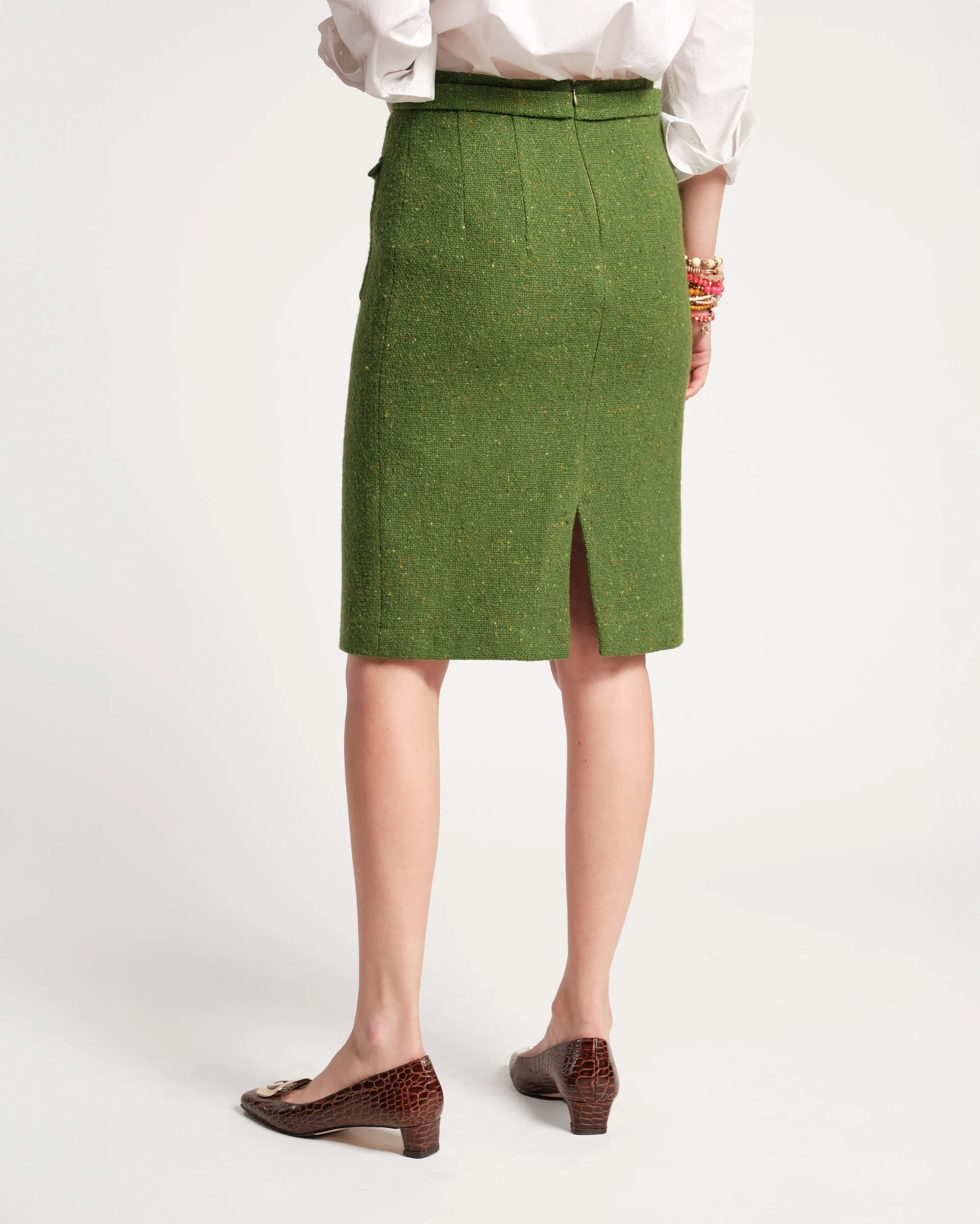 Wool Pencil Skirt - Green sold by Frances Valentine product image thumbnail 4