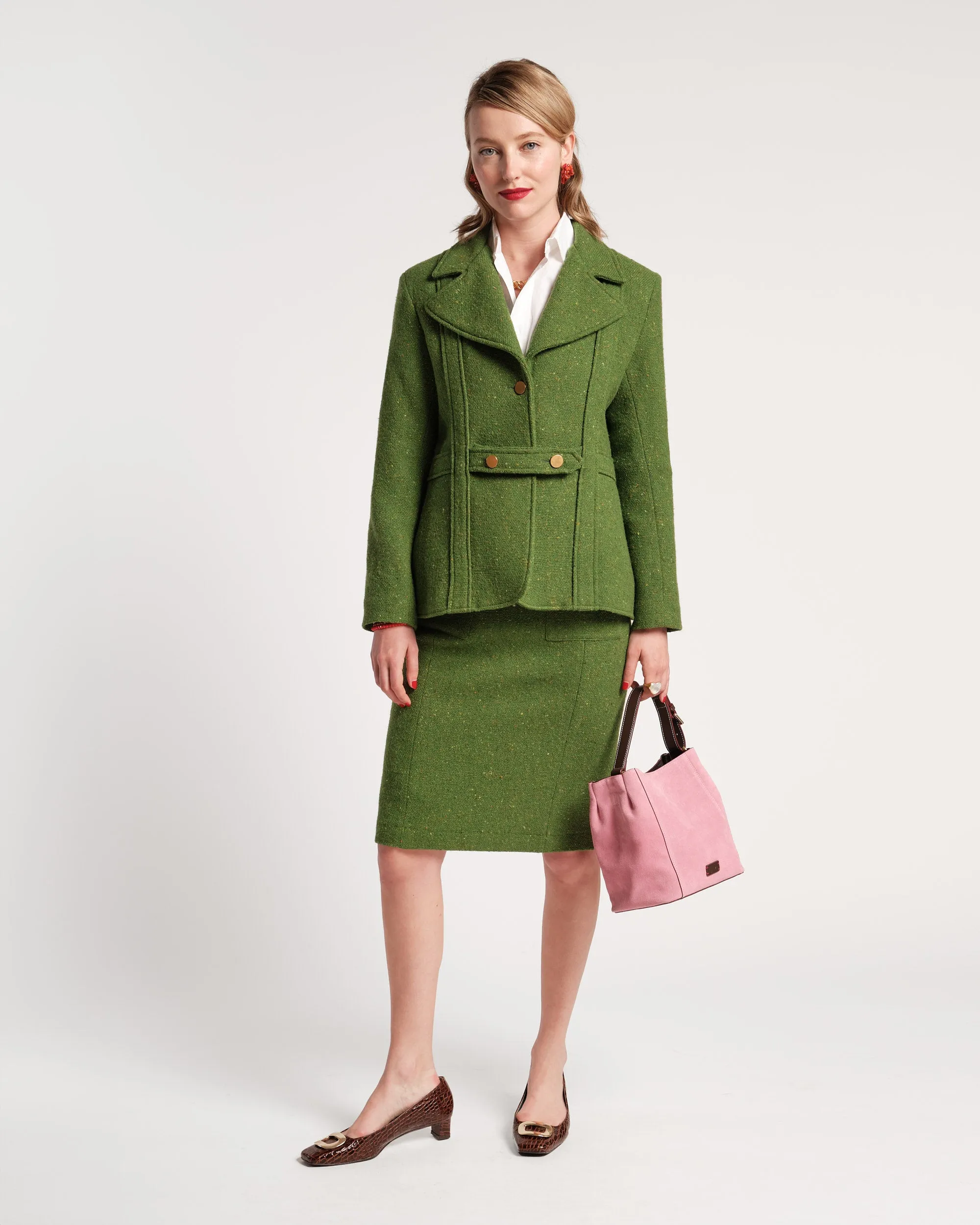 Wool Pencil Skirt - Green sold by Frances Valentine product image thumbnail 5