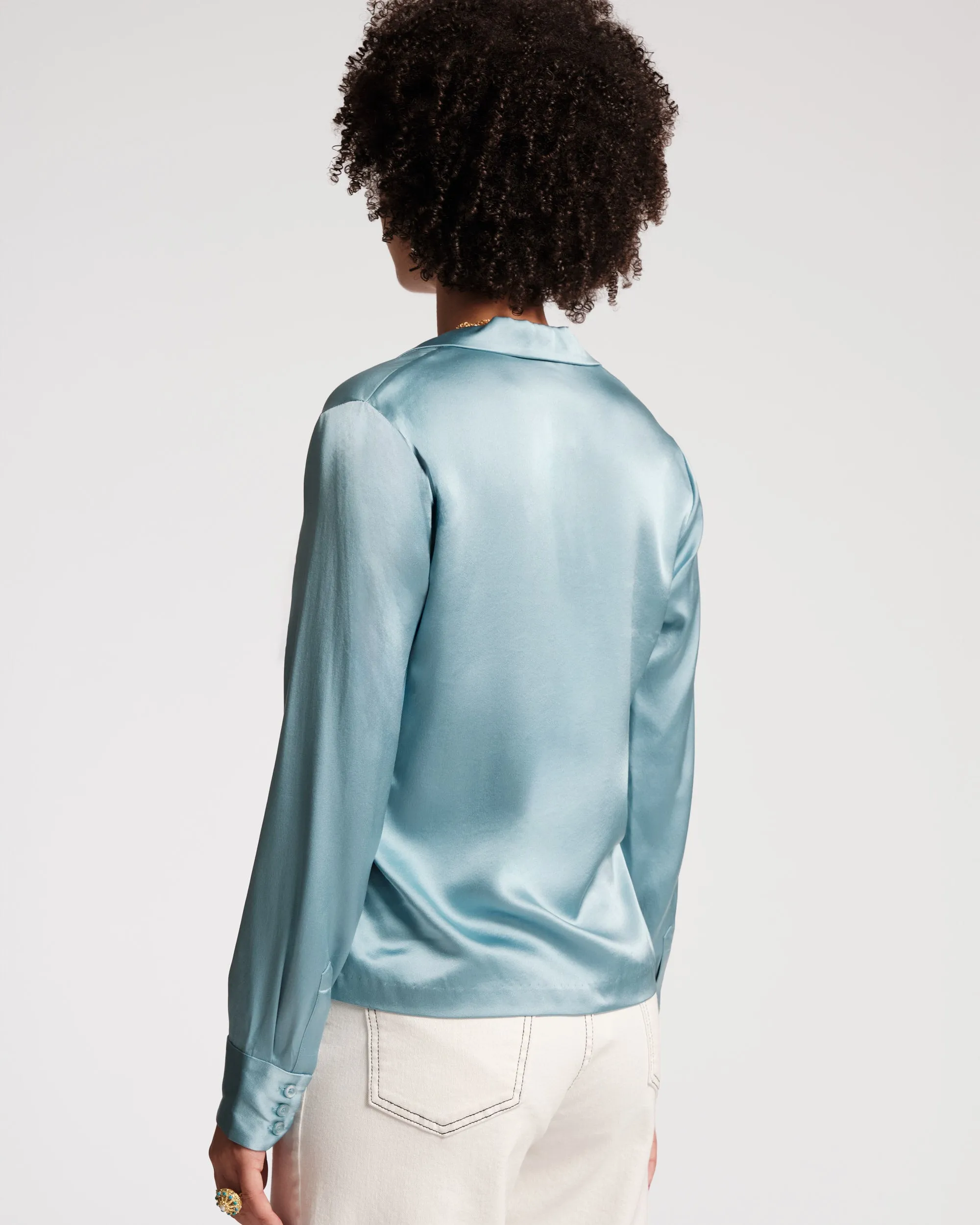Katherine Silk Blouse - Light Blue sold by Frances Valentine product image thumbnail 3