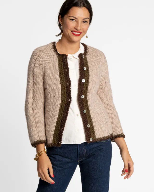 Wool Border Sweater Oatmeal sold by Frances Valentine