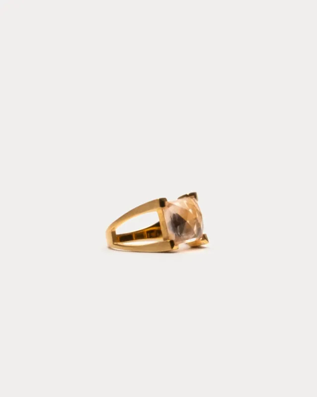 Mini Plaza Ring Morganite Gold sold by Frances Valentine