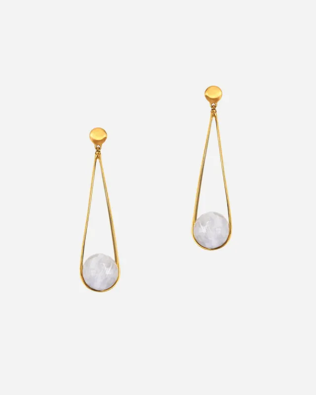 Ipanema Earrings Moonstone Gold sold by Frances Valentine