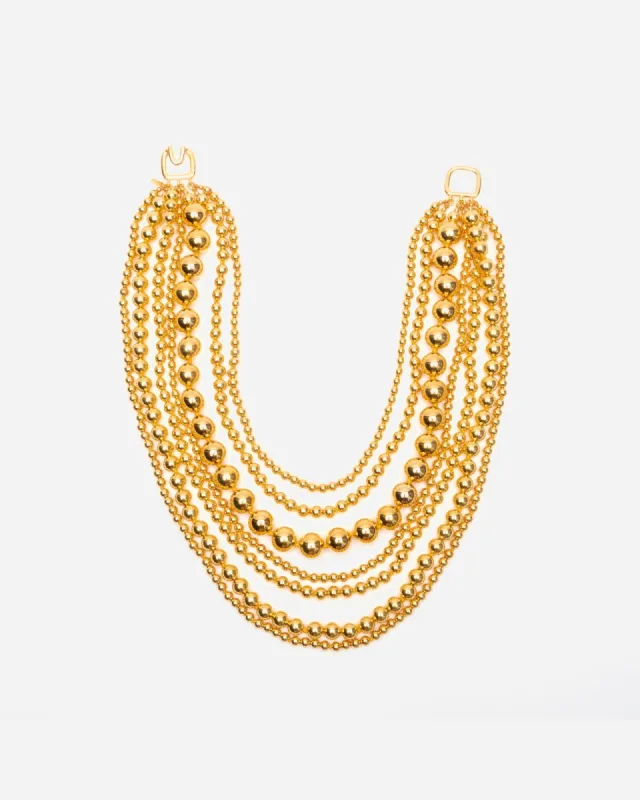 Gold Bead Multi Strand Necklace sold by Frances Valentine
