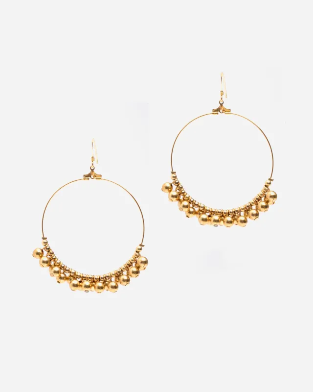 Gold Cluster Hoop Earrings sold by Frances Valentine