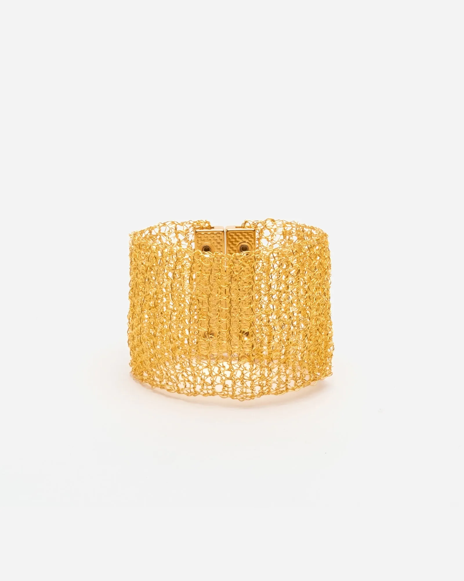 Crochet Mesh Cuff Bracelet Gold sold by Frances Valentine