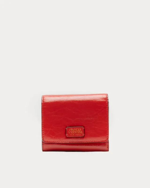 Perfect Wallet - Crinkled Leather Red sold by Frances Valentine