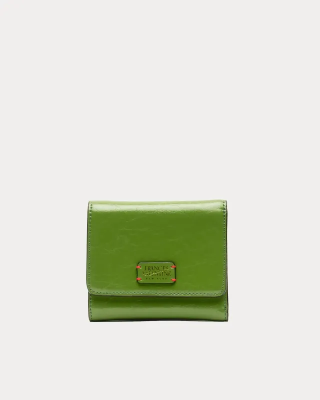 Perfect Wallet - Crinkled Leather Green sold by Frances Valentine