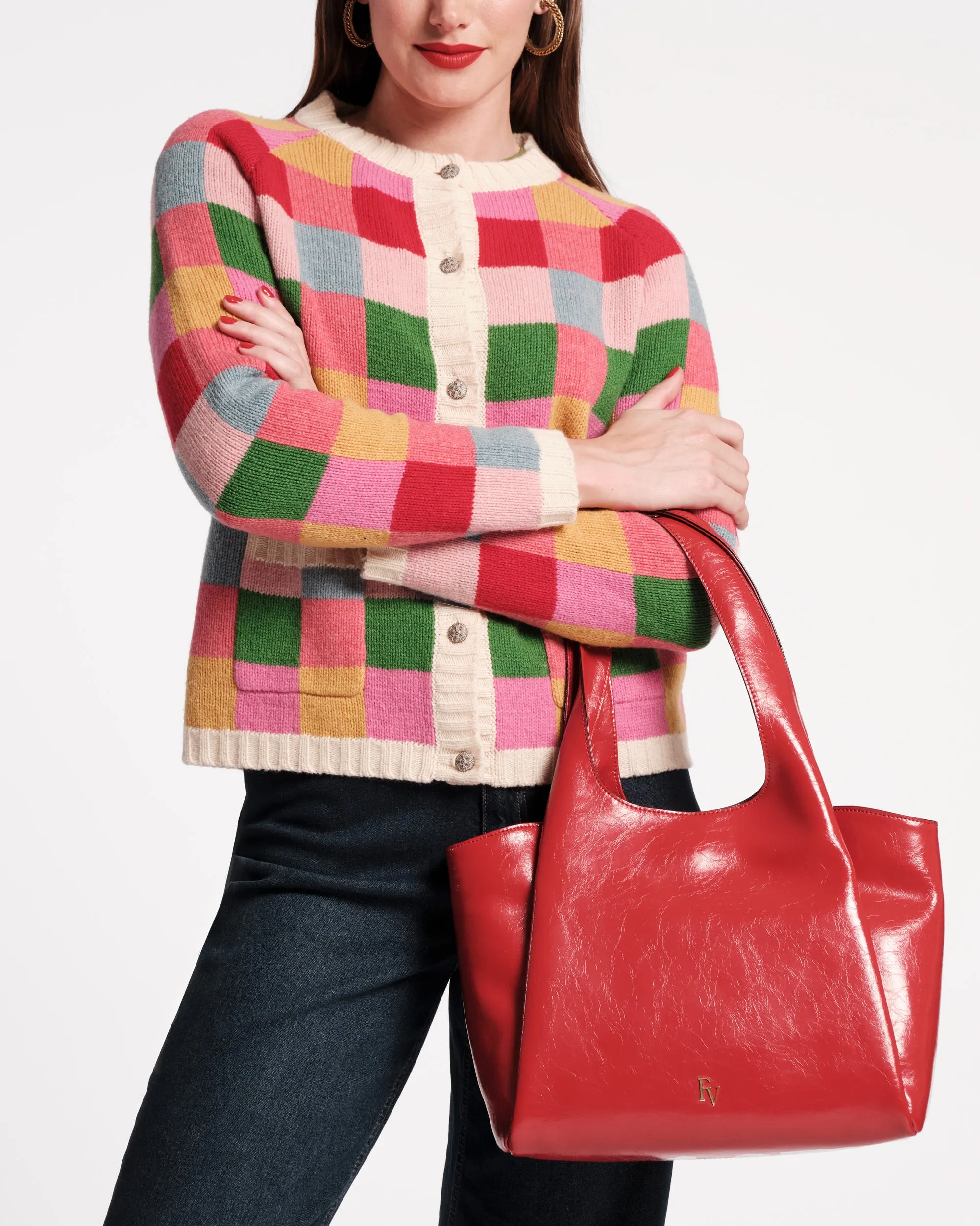 Portia Satchel - Crinkled Leather Red sold by Frances Valentine product image thumbnail 2