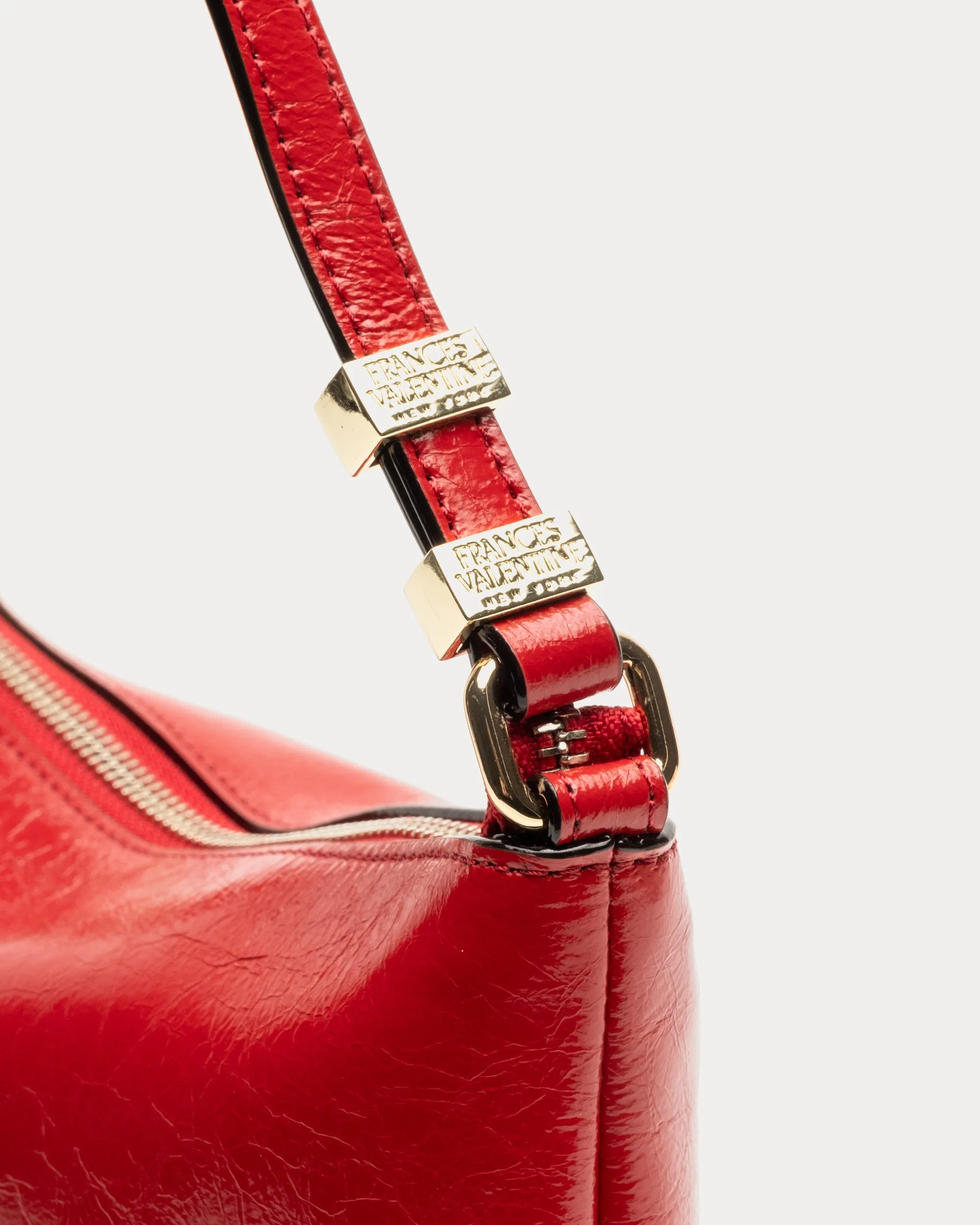 Freddie Shoulder Bag - Crinkled Leather Red sold by Frances Valentine product image thumbnail 4