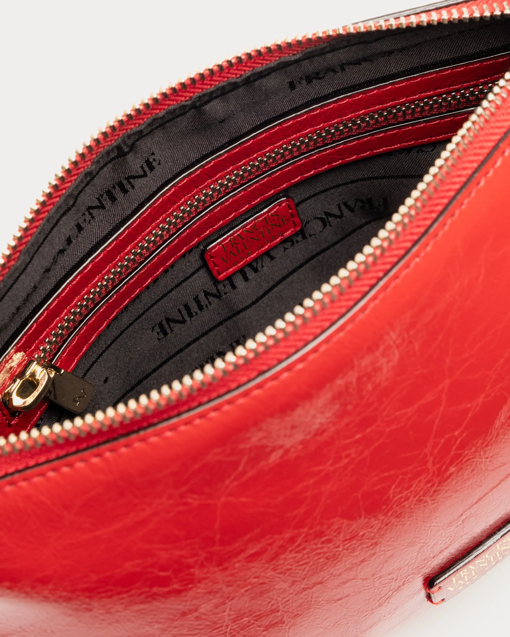 Freddie Shoulder Bag - Crinkled Leather Red sold by Frances Valentine product image thumbnail 5