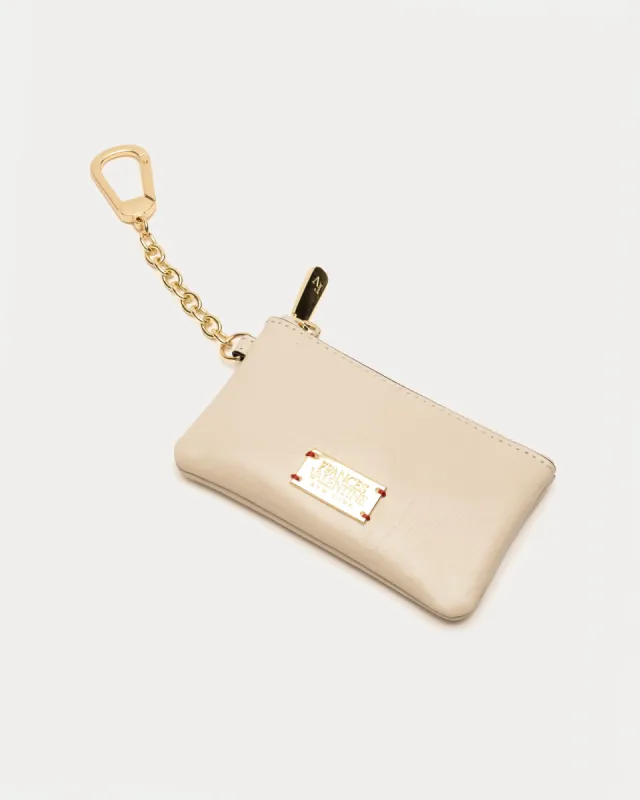 Bitsy Key Pouch - Crinkled Leather Oyster sold by Frances Valentine