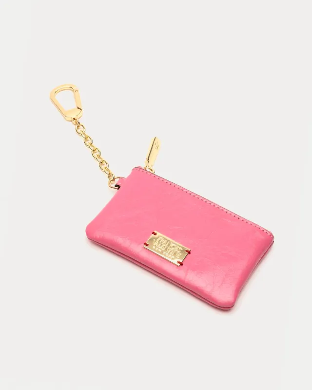 Bitsy Key Pouch - Crinkled Leather Pink sold by Frances Valentine