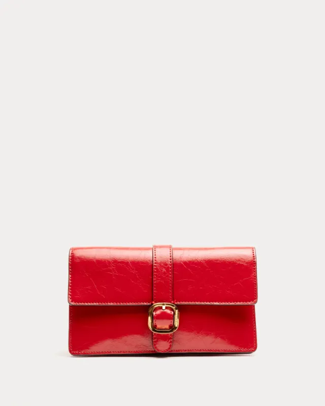Accordian Wallet - Crinkled Leather Red sold by Frances Valentine