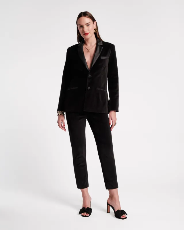Lucy Velvet Cigarette Pant - Black sold by Frances Valentine
