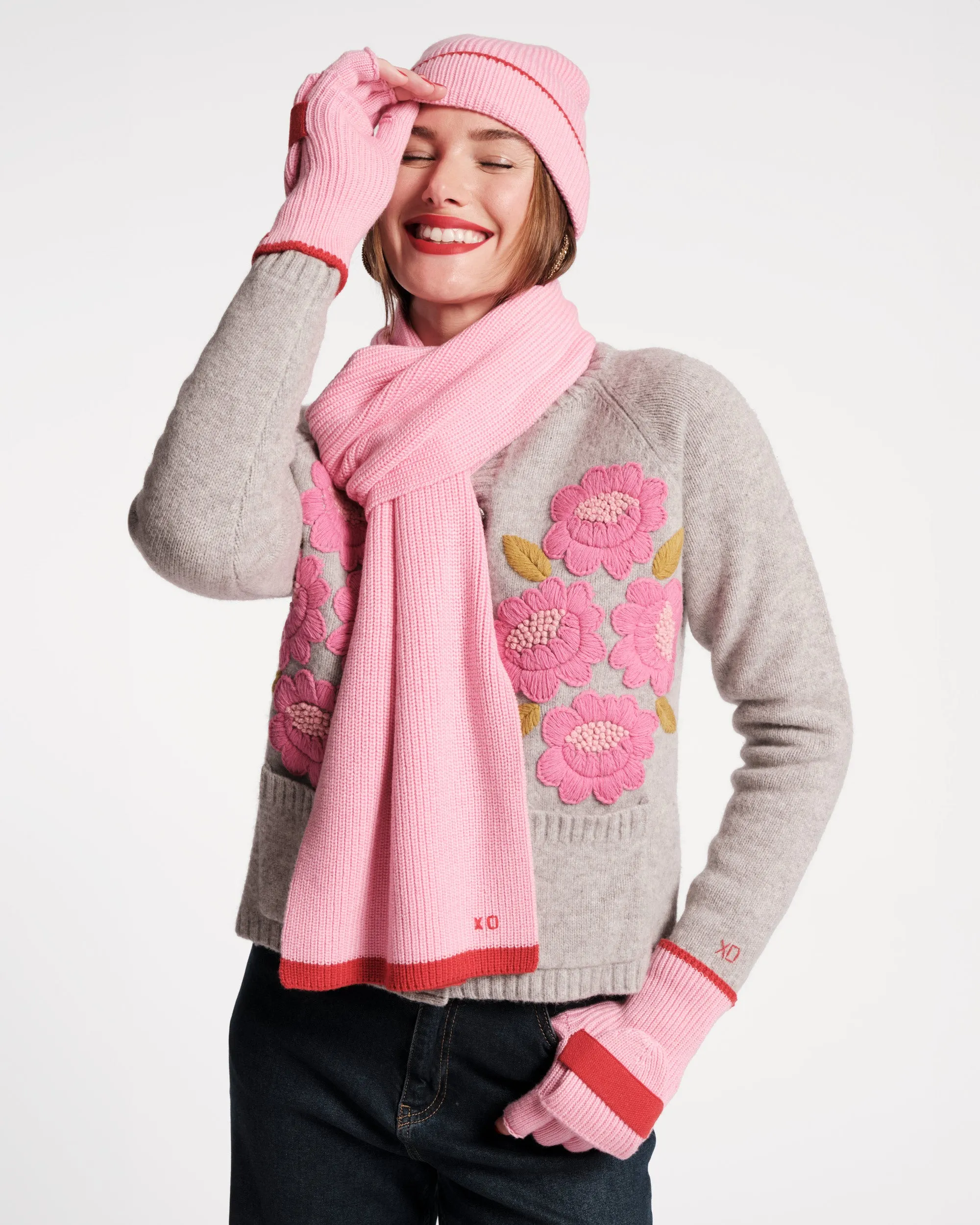 Ribbed Scarf - Pink sold by Frances Valentine product image thumbnail 2