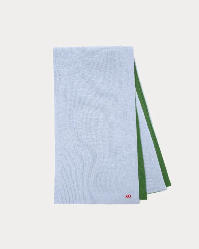 Colorblock Blanket Scarf - Light Blue sold by Frances Valentine