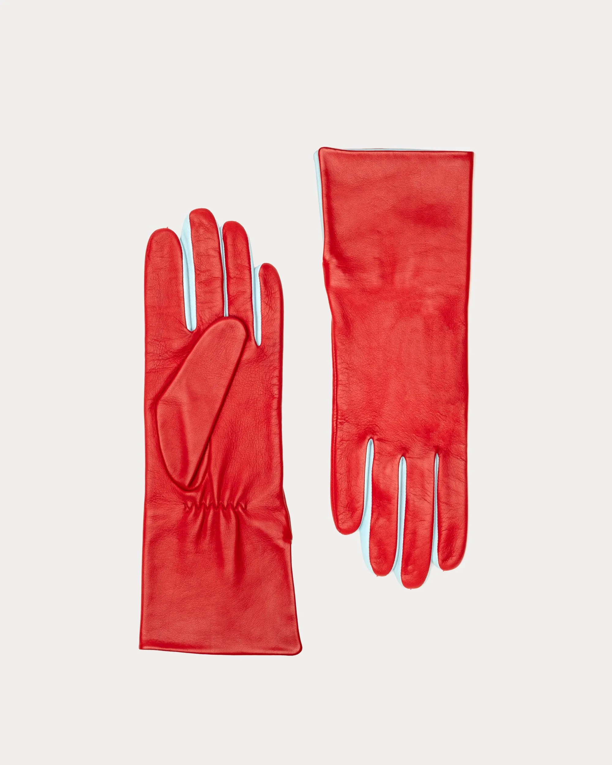 Deep V Leather Glove - Red sold by Frances Valentine