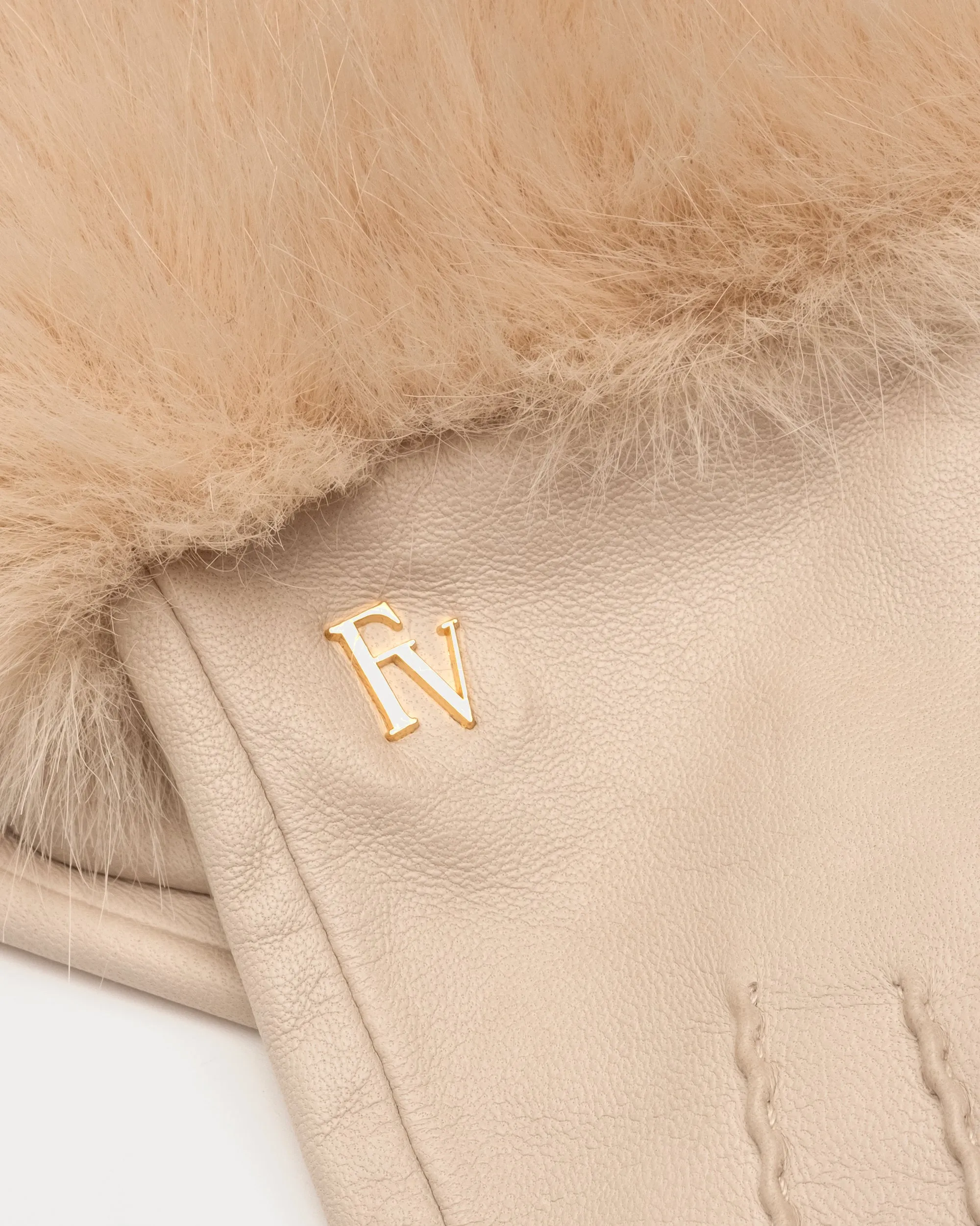 Faux Fur Cuff Leather Glove - Oyster sold by Frances Valentine product image thumbnail 3