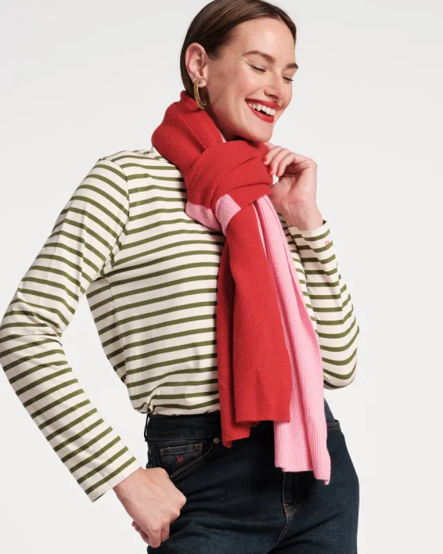 Colorblock Blanket Scarf - Red sold by Frances Valentine