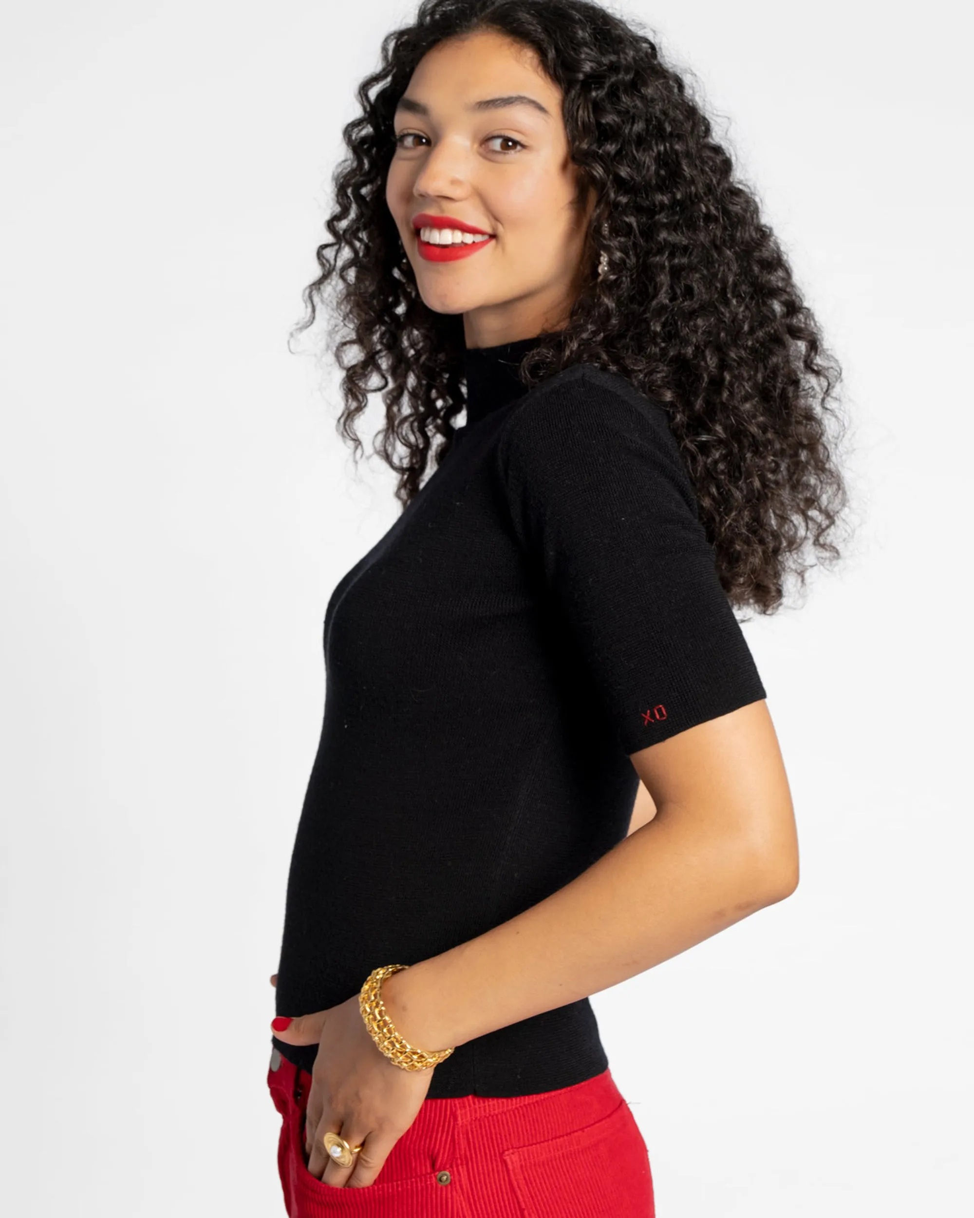 Marie Merino Mock Neck Black sold by Frances Valentine product image thumbnail 2