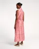 Carlyle Panel Dress Loop Print Oyster Red sold by Frances Valentine
