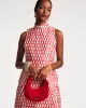Carlyle Panel Dress Loop Print Oyster Red sold by Frances Valentine