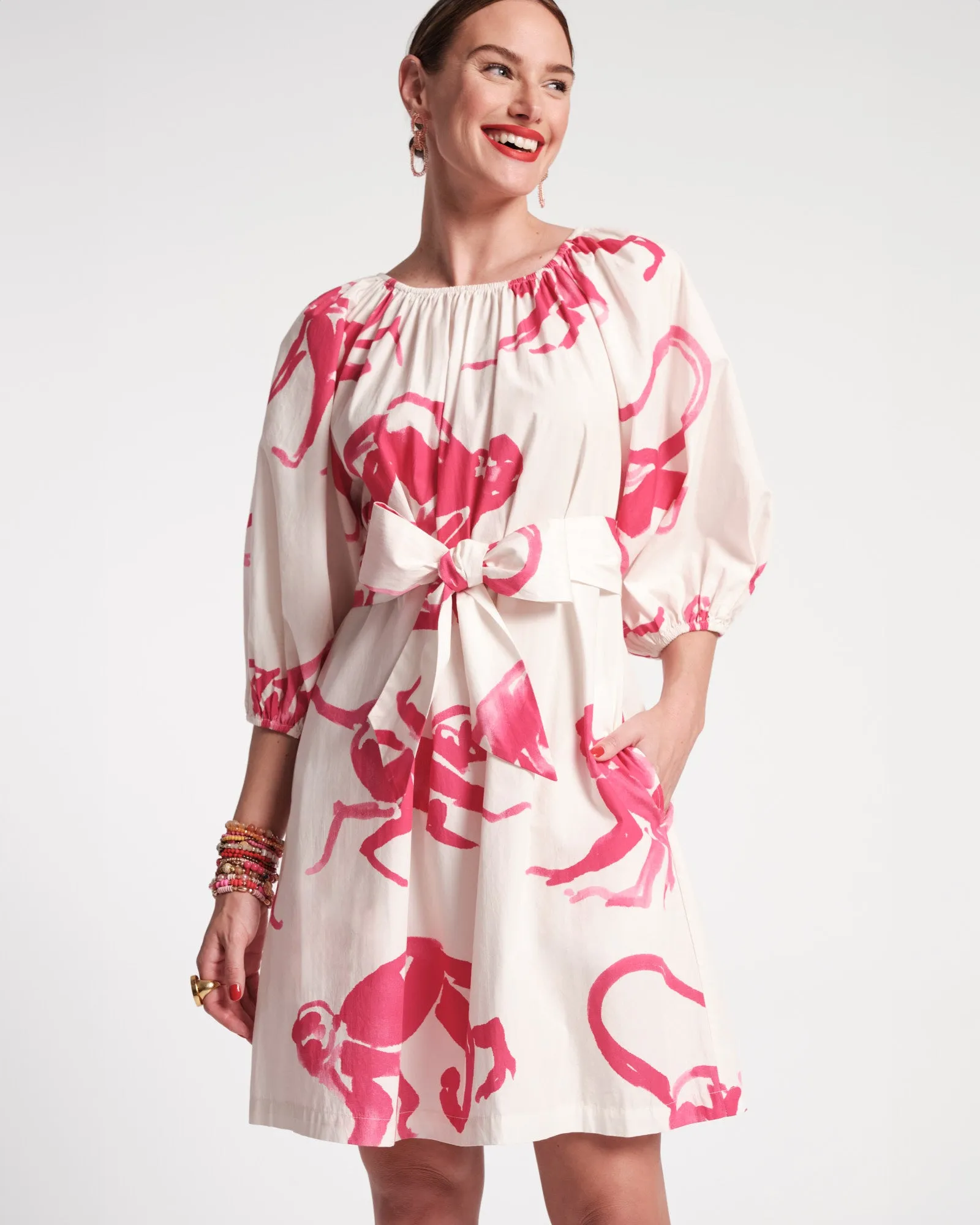 Bliss Mini Dress - Pink Monkey sold by Frances Valentine product image thumbnail 3