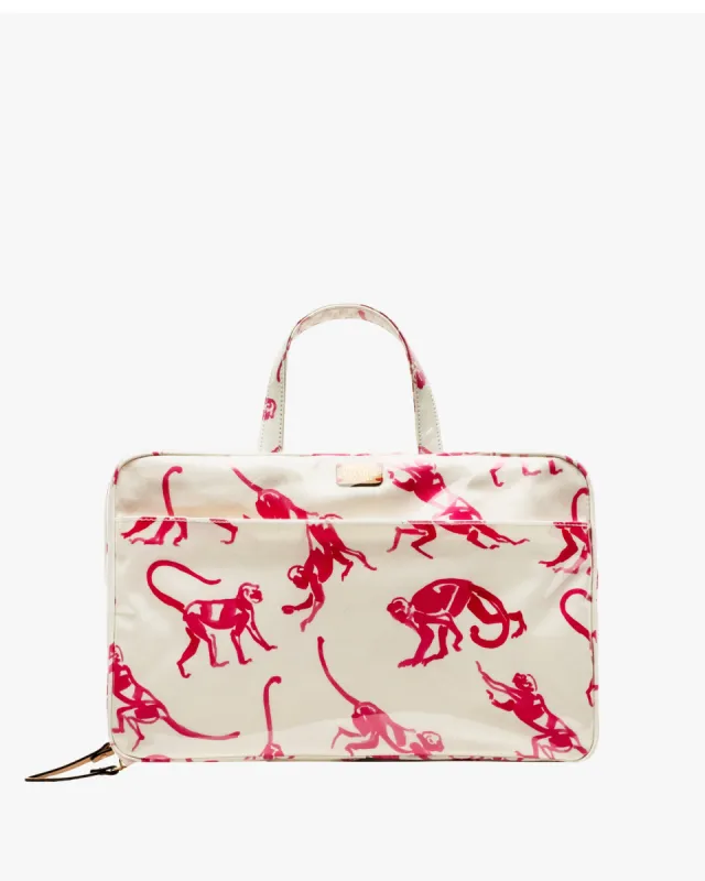 Hanging Travel Cosmetic Pink Monkey sold by Frances Valentine