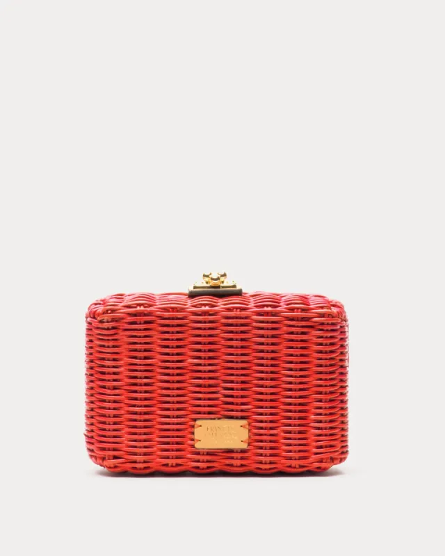 Paige Wicker Clutch - Red sold by Frances Valentine