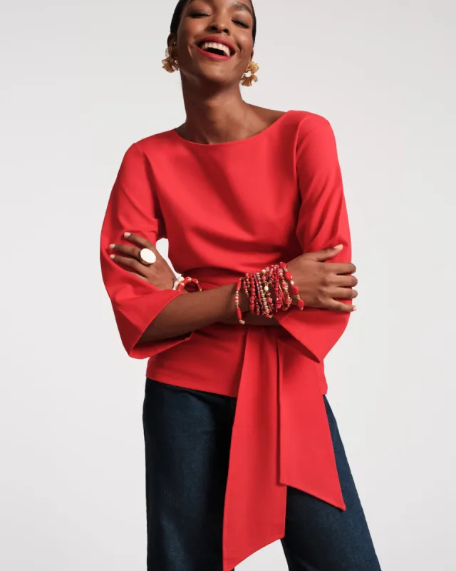 Whitney Wrap Top - Red sold by Frances Valentine