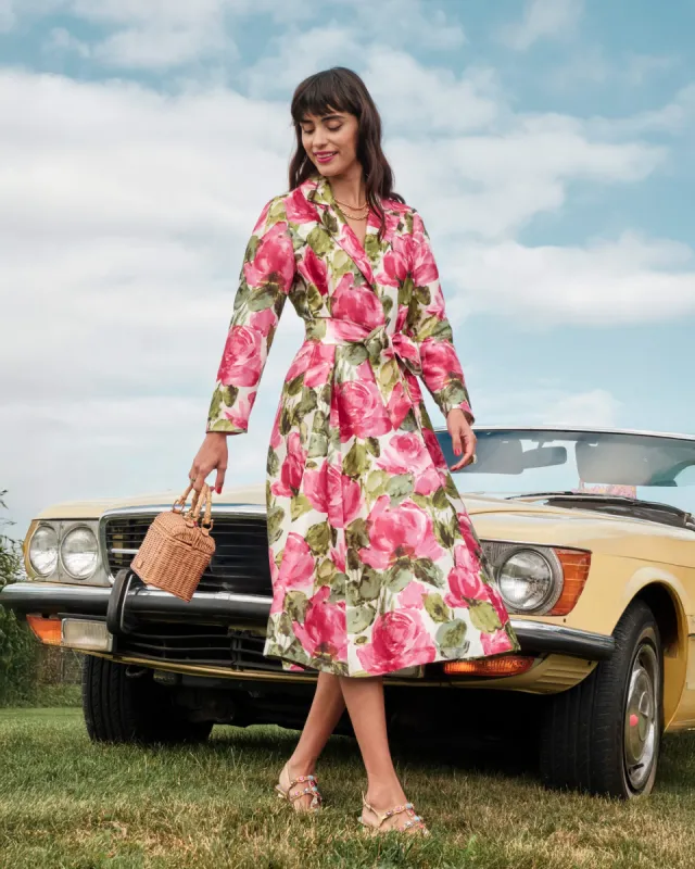 Lucille Wrap Dress - Pretty Peonies made by Frances Valentine