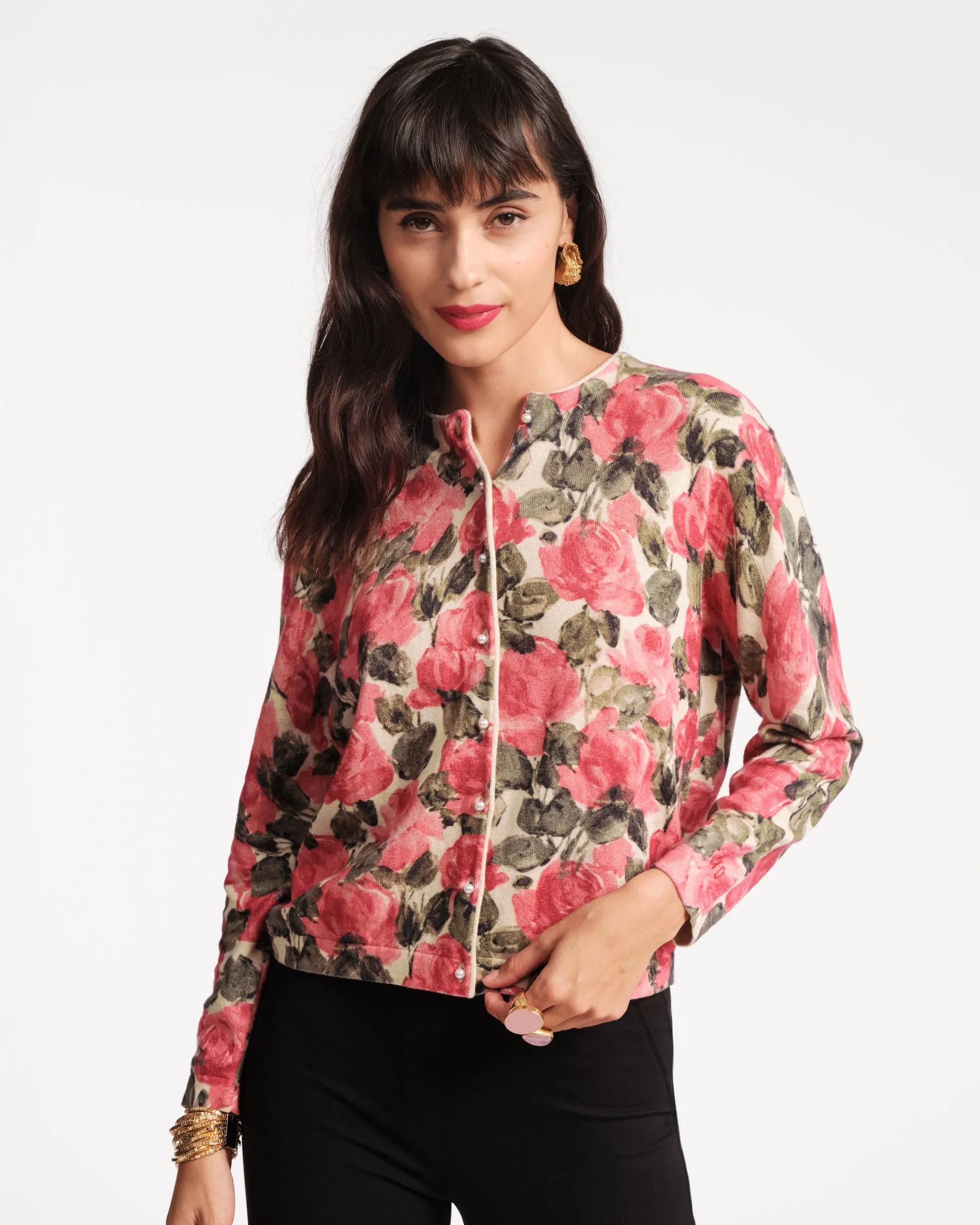 Darling Cardigan - Pretty Peonies sold by Frances Valentine