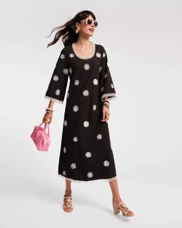 Fiona Dress - Scribble Embroidery made by Frances Valentine
