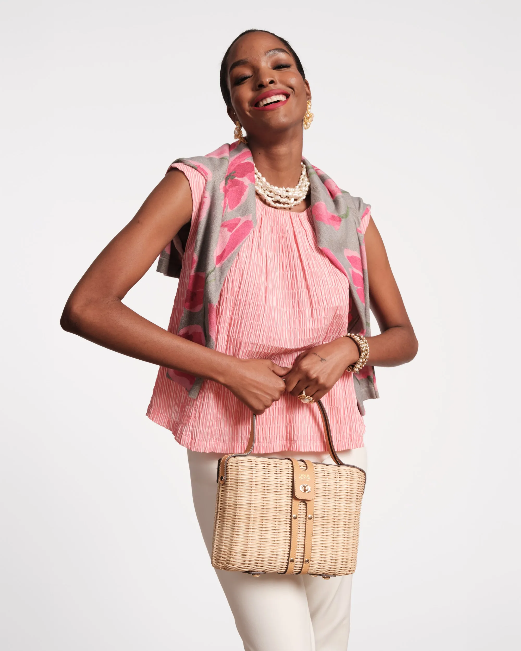 Bailey Top - Seersucker Stripe Pink sold by Frances Valentine product image thumbnail 2