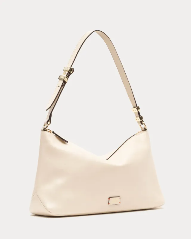 Large Freddie Shoulder Bag Crinkled Leather Oyster sold by Frances Valentine