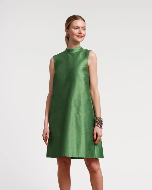 Sleeveless Diplomat Mini Dress - Green sold by Frances Valentine