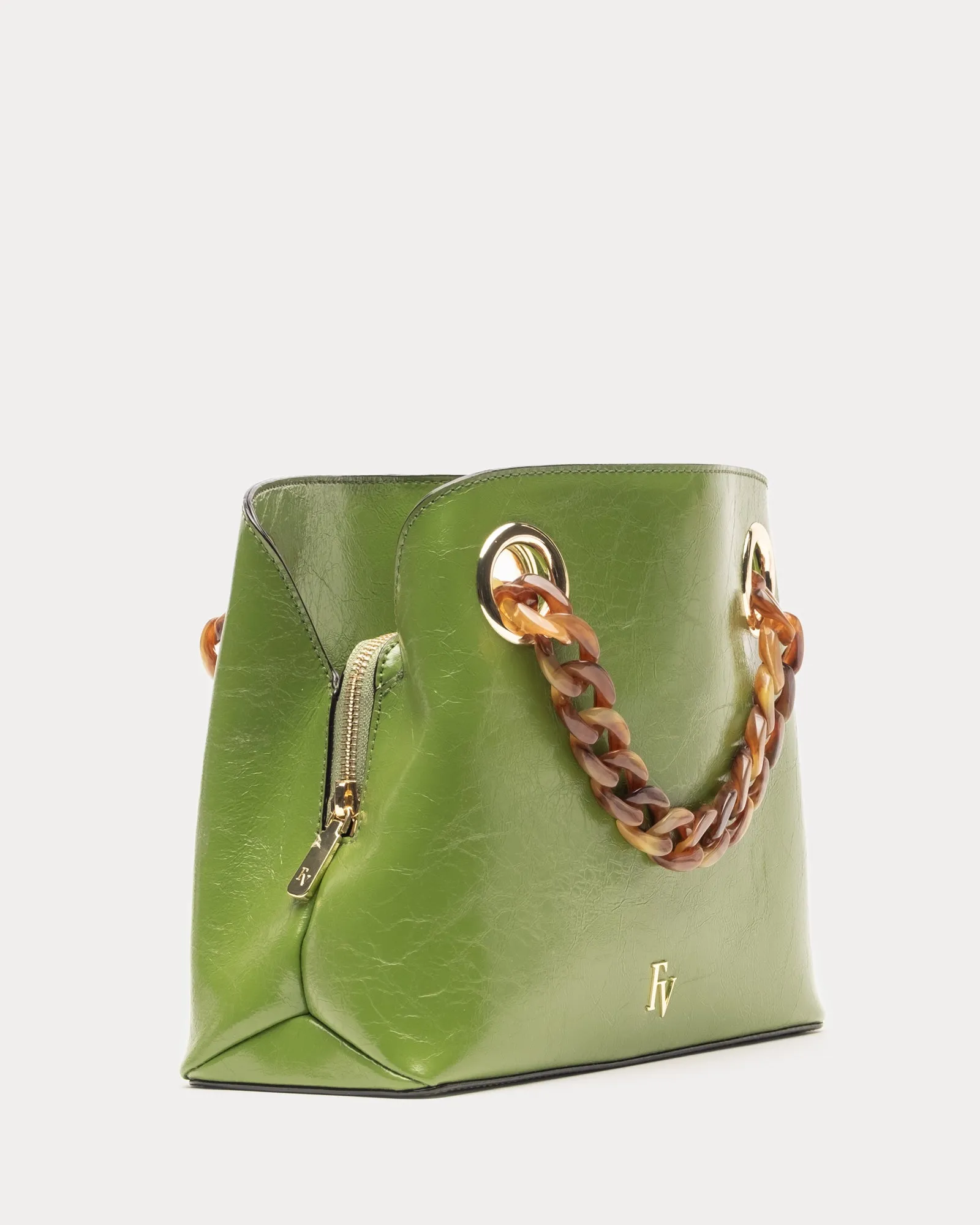 Skip Tote - Crinkled Leather Green sold by Frances Valentine product image thumbnail 4